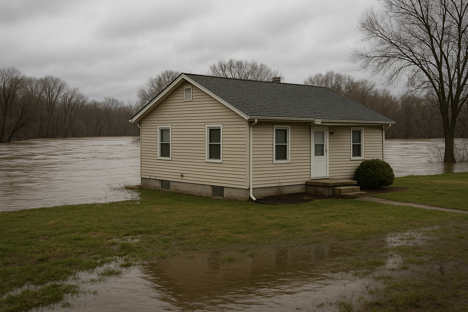 Comstock Park homes near the Grand River north of Grand Rapids
