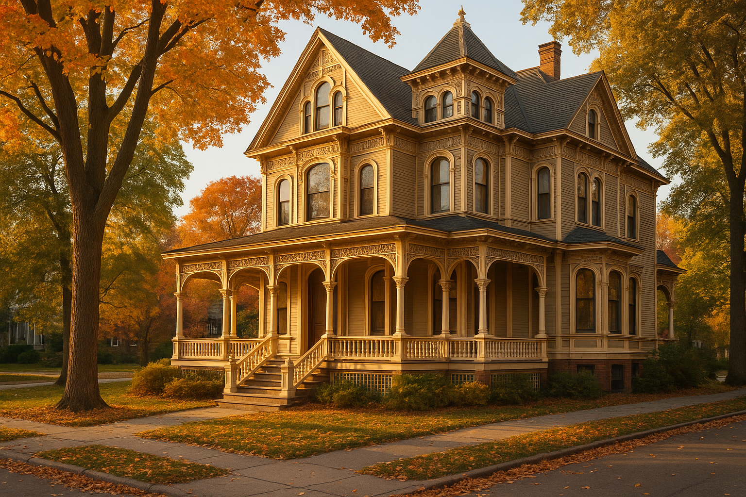 Tree-lined Grand Rapids neighborhood street