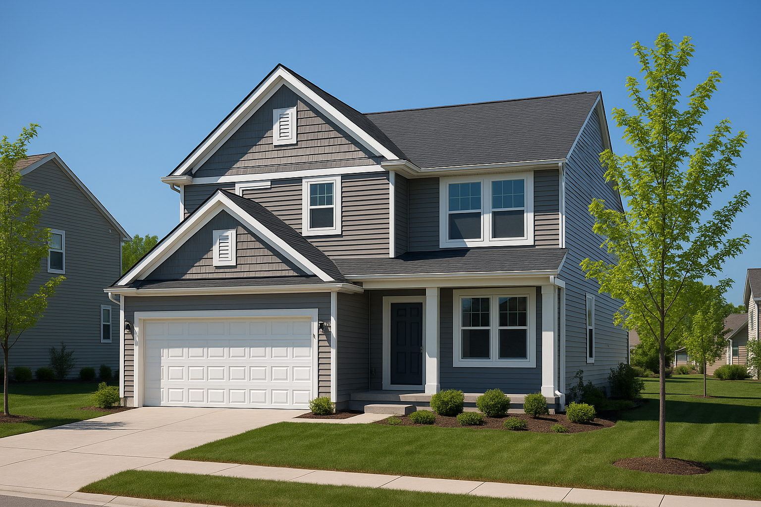 Newer subdivision homes in Kentwood, Michigan