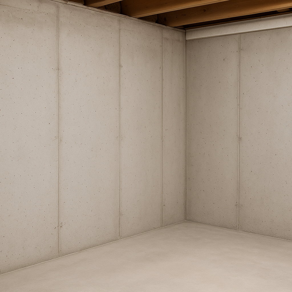 The same basement after remediation