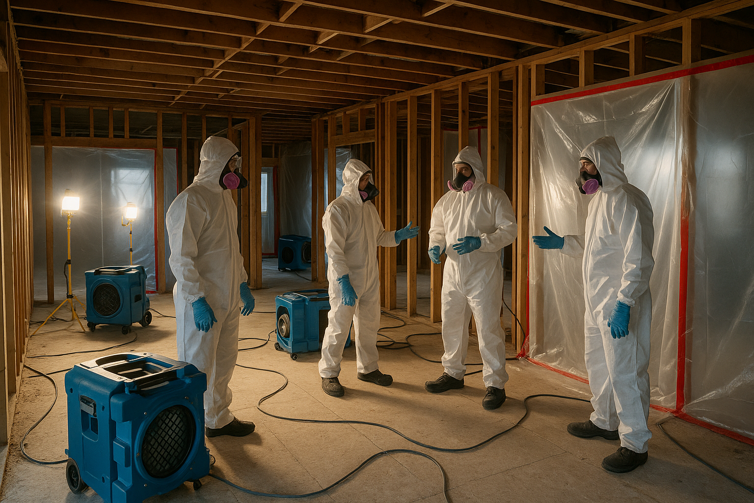 Whole-home mold remediation with containment across multiple rooms in a Grand Rapids house